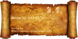 Wesely Virág névjegykártya